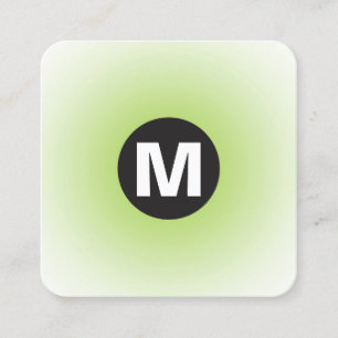 Circle Spot Monogram - Gradient - Martian Green Quadratische Visitenkarte