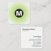 Circle Spot Monogram - Gradient - Martian Green Quadratische Visitenkarte (Vorne/Hinten)