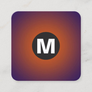 Circle Spot Monogram - Gradient - Orange, DP Marin Quadratische Visitenkarte