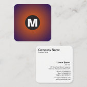 Circle Spot Monogram - Gradient - Orange, DP Marin Quadratische Visitenkarte (Vorne/Hinten)