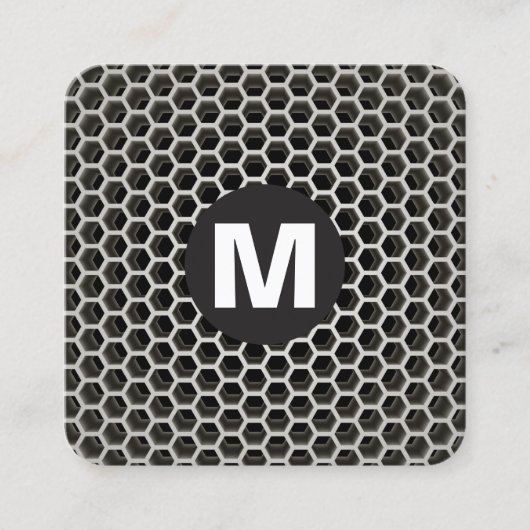 Circle Spot Monogram - Honeycomb Warm Quadratische Visitenkarte (Vorderseite)