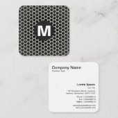 Circle Spot Monogram - Honeycomb Warm Quadratische Visitenkarte (Vorne/Hinten)
