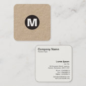 Circle Spot Monogram - Kraft Quadratische Visitenkarte (Vorne/Hinten)
