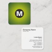 Circle Spot Monogramm - Gradient - Gelb bis dunkel Quadratische Visitenkarte (Vorne/Hinten)