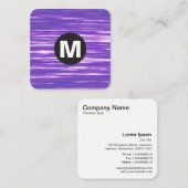 Circle Spot Monogramm - Lila Interferenz Quadratische Visitenkarte (Vorne/Hinten)