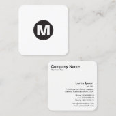 Circle Spot Monogramm Quadratische Visitenkarte (Vorne/Hinten)