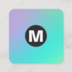 Circle Spot Monogramm - weiche Gradienten Quadratische Visitenkarte