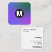 Circle Spot Monogramm - weiche Gradienten Quadratische Visitenkarte (Vorne/Hinten)