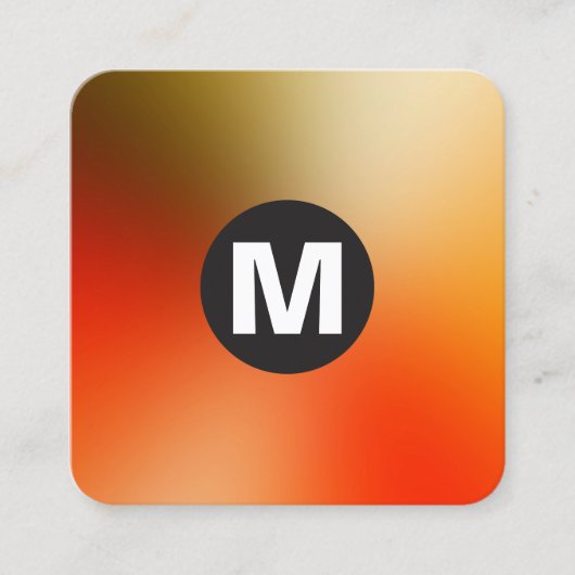 Circle Spot Monogramm - weiche Gradienten Quadratische Visitenkarte (Vorderseite)