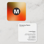 Circle Spot Monogramm - weiche Gradienten Quadratische Visitenkarte (Vorne/Hinten)