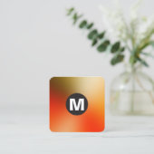 Circle Spot Monogramm - weiche Gradienten Quadratische Visitenkarte (Stehend Vorderseite)