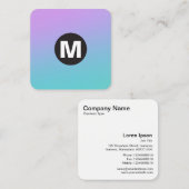 Circle Spot Monogramm - weiche Gradienten Quadratische Visitenkarte (Vorne/Hinten)