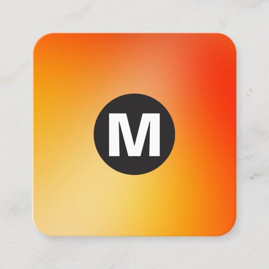 Circle Spot Monogramm - weiche Gradienten Quadratische Visitenkarte (Vorderseite)