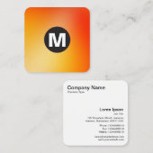 Circle Spot Monogramm - weiche Gradienten Quadratische Visitenkarte (Vorne/Hinten)