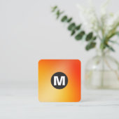 Circle Spot Monogramm - weiche Gradienten Quadratische Visitenkarte (Stehend Vorderseite)