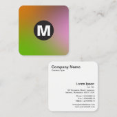 Circle Spot Monogramm - weiche Gradienten Quadratische Visitenkarte (Vorne/Hinten)