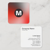 Circle Spot Monogramm - weiche Gradienten Quadratische Visitenkarte (Vorne/Hinten)