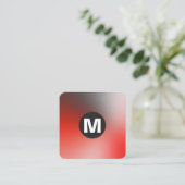 Circle Spot Monogramm - weiche Gradienten Quadratische Visitenkarte (Stehend Vorderseite)