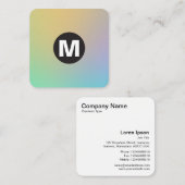 Circle Spot Monogramm - weiche Gradienten Quadratische Visitenkarte (Vorne/Hinten)