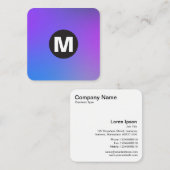 Circle Spot Monogramm - weiche Gradienten Quadratische Visitenkarte (Vorne/Hinten)