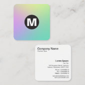 Circle Spot Monogramm - weiche Gradienten Quadratische Visitenkarte (Vorne/Hinten)