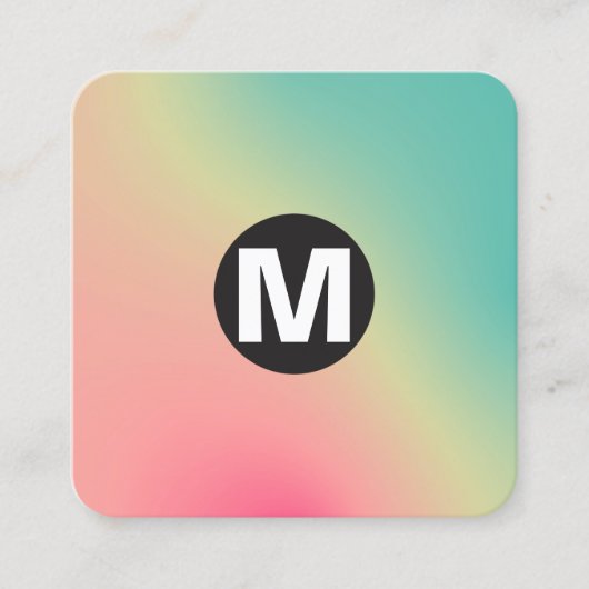 Circle Spot Monogramm - weiche Gradienten Square B Quadratische Visitenkarte (Vorderseite)