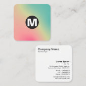 Circle Spot Monogramm - weiche Gradienten Square B Quadratische Visitenkarte (Vorne/Hinten)