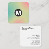 Circle Spot Monogramm - weiche Gradienten Square B Quadratische Visitenkarte (Vorne/Hinten)