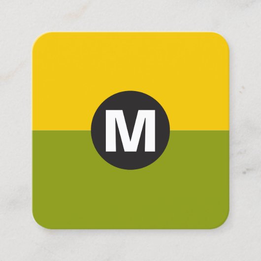 Circle Spot Monogramm - Zwei Tone 02 Quadratische Visitenkarte (Vorderseite)