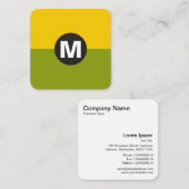 Circle Spot Monogramm - Zwei Tone 02 Quadratische Visitenkarte (Vorne/Hinten)