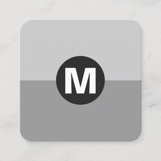 Circle Spot Monogramm - Zwei Tone 03 Quadratische Visitenkarte (Vorderseite)