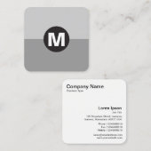 Circle Spot Monogramm - Zwei Tone 03 Quadratische Visitenkarte (Vorne/Hinten)