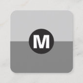 Circle Spot Monogramm - Zwei Tonen Quadratische Visitenkarte (Vorderseite)