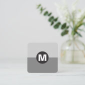 Circle Spot Monogramm - Zwei Tonen Quadratische Visitenkarte (Stehend Vorderseite)