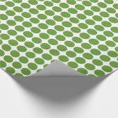 Circle Spots - Avocado Green auf Weiß Geschenkpapier (Ecke)