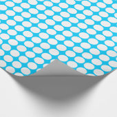 Circle Spots - White on Sky Blue Geschenkpapier (Ecke)