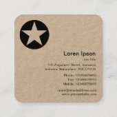 Circle Star - Kraft Quadratische Visitenkarte (Rückseite)