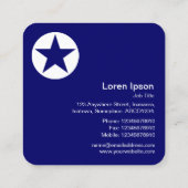 Circle Star - Weiß auf Dunkelblau Quadratische Visitenkarte (Rückseite)