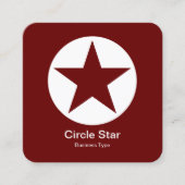 Circle Star - Weiß auf Dunkelrot braun Quadratische Visitenkarte (Vorderseite)