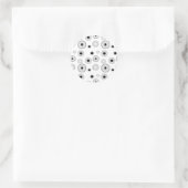Circle Starburts Muster - Schwarz & Weiß Runder Aufkleber (Tasche)