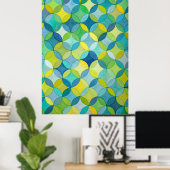 Circle Stars Hand Painted Artist Pattern Print Poster (Heimbüro)