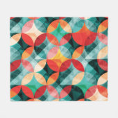Circle Symphony: Farbenfrohe Abstrakte Vintage Fleecedecke (Vorderseite (Horizontal))