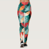 Circle Symphony: Farbenfrohe Abstrakte Vintage Leggings (Rückseite)