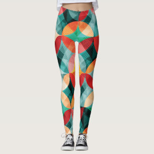 Circle Symphony: Farbenfrohe Abstrakte Vintage Leggings