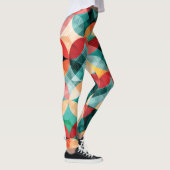 Circle Symphony: Farbenfrohe Abstrakte Vintage Leggings (Rechts)
