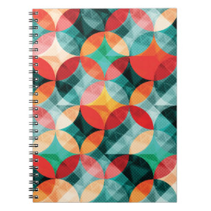 Circle Symphony: Farbenfrohe Abstrakte Vintage Notizblock