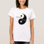 Circle Taijitu Yin und Yang Symbol auf weiß T-Shirt (Vorderseite)