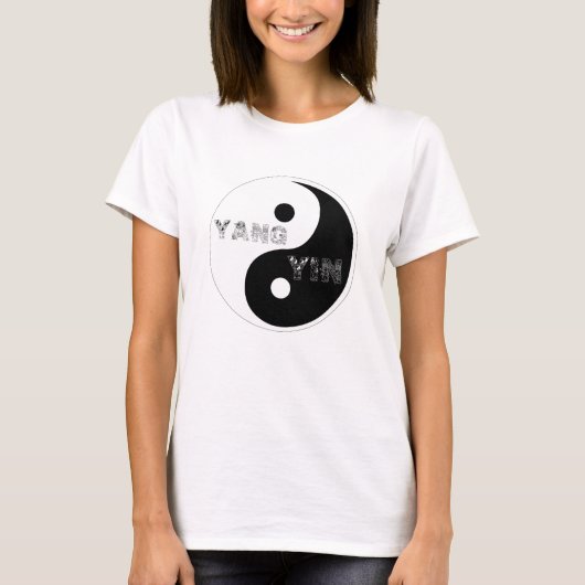 Circle Taijitu Yin und Yang Symbol auf weiß T-Shirt (Vorderseite)