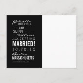 Circle Text & Foto Schwarz Save the Date Postkarte (Rückseite)