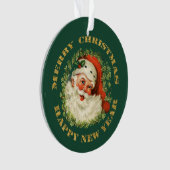 Circle Text Retro Santa Personalisiert Ornament (Vorderseite)